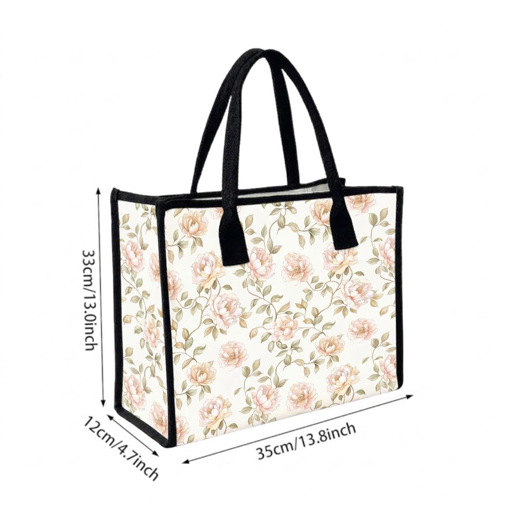 Elegant Floral Tote Bag Stylish Casual Daily Carry Handbag for Women