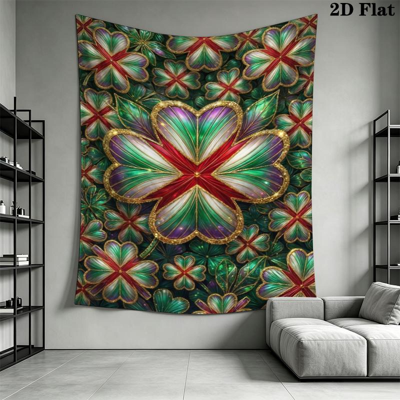 St.Patrick's Day Wall Tapestry Aesthetic Wall Hanging Printed Fabric Blanket Decorative Tapestries for Bedroom Living Room Home Decor