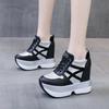 Модные осенние женские туфли на высокой платформе, увеличивающие рост, повседневные туфли, 12 см, толстая подошва, кроссовки, дышащая обувь, женские кроссовки