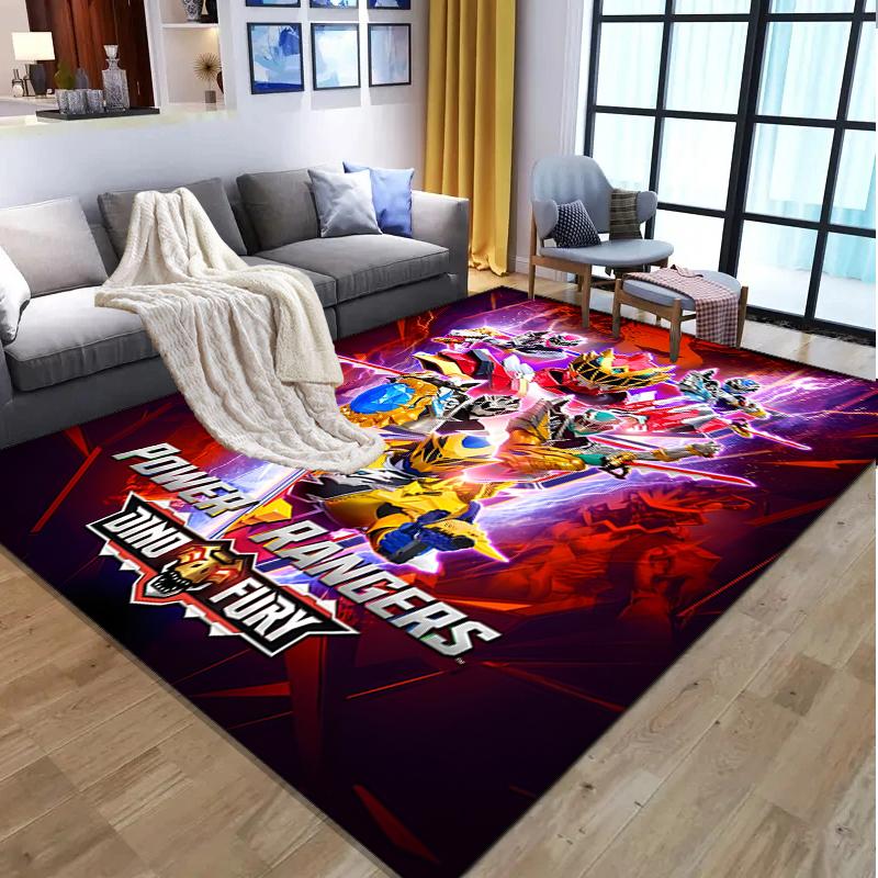 Mighty Morphin Power Rangers Pattern Rug, Indoor/Outdoor Mat, for Picnic, Gameroom, Bedroom, Office, Living Room, Home Decor Carpet, Birthday Gift