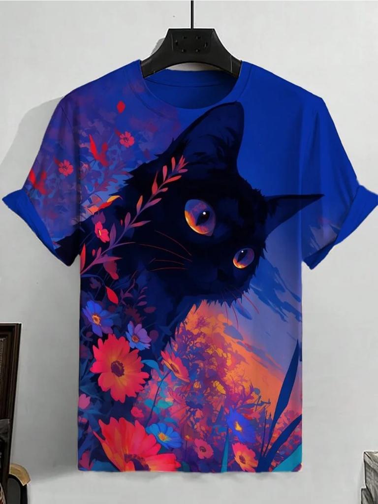 Мужская футболка с забавным принтом животных, футболки с короткими рукавами, топы с 3D-принтом, рубашки с круглым вырезом, летняя повседневная мужская одежда для вечеринок