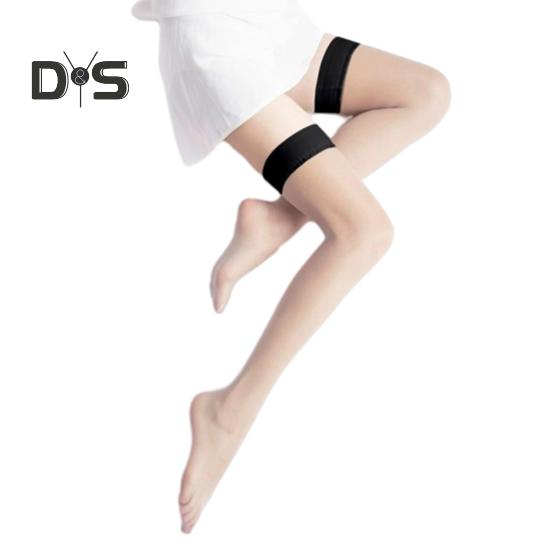 1 Pair Women Stockings See-through Mesh Ultra-thin High Elasticity Japanese Style Anti-slip Solid Color Soft Breathable Quick Dry JK Lady Over Knee