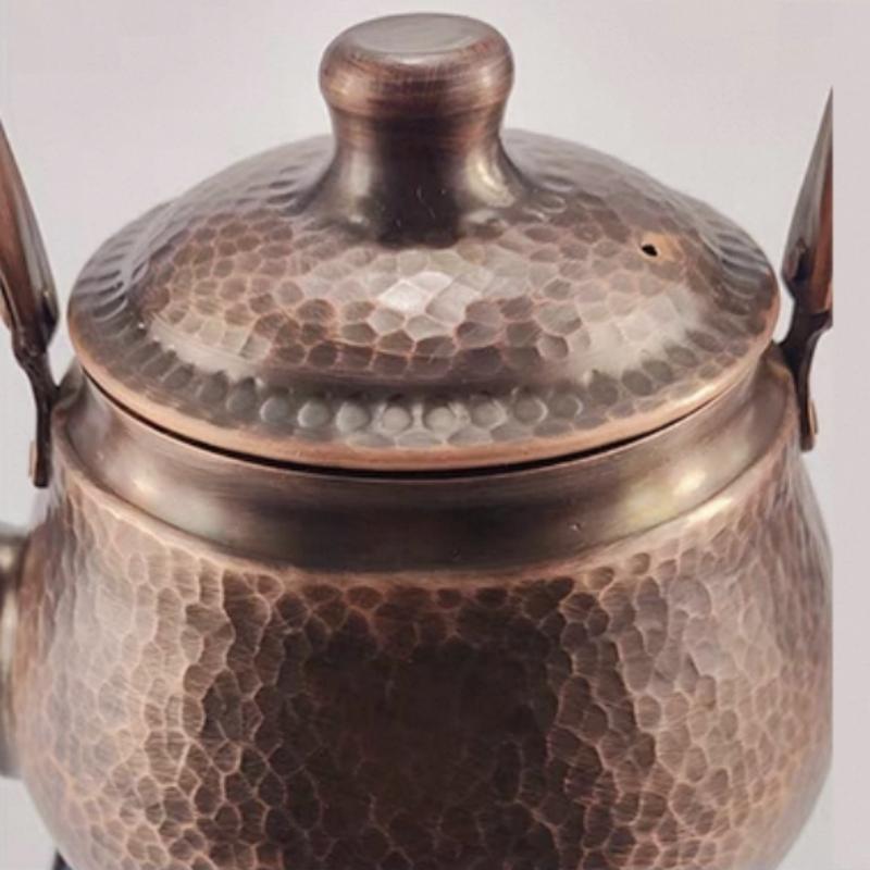 Винтажная кофейная турка из чистой меди, Портативный чайник-фильтр с молотковой текстурой и плетением, 1200 мл, Утолщенный, Жаропрочный, Ручная работа