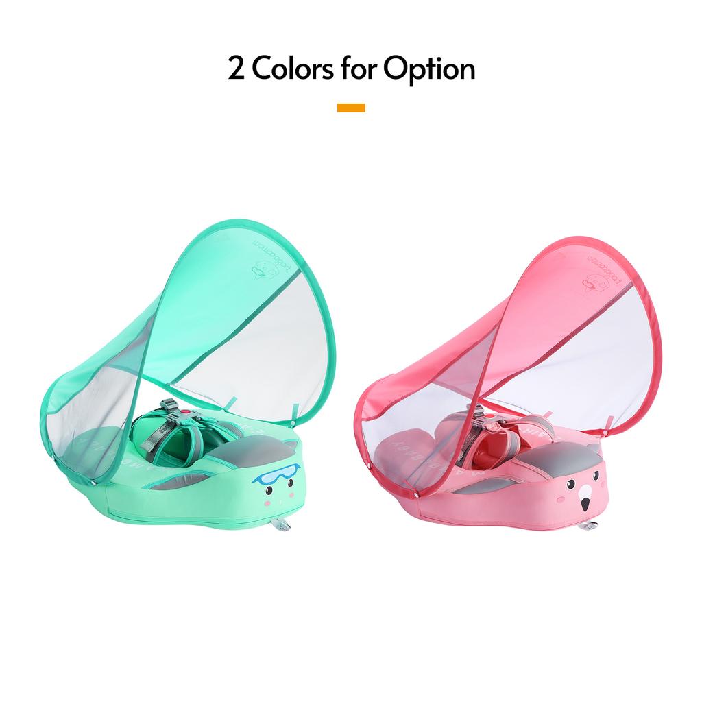 Ненадувной детский поплавок с навесом для младенцев, кольцо для плавания в бассейне, тренажер для плавания в бассейне на 3–24 месяца