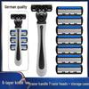 Six-Layer Black Manual Razor with Replacement Blade Head