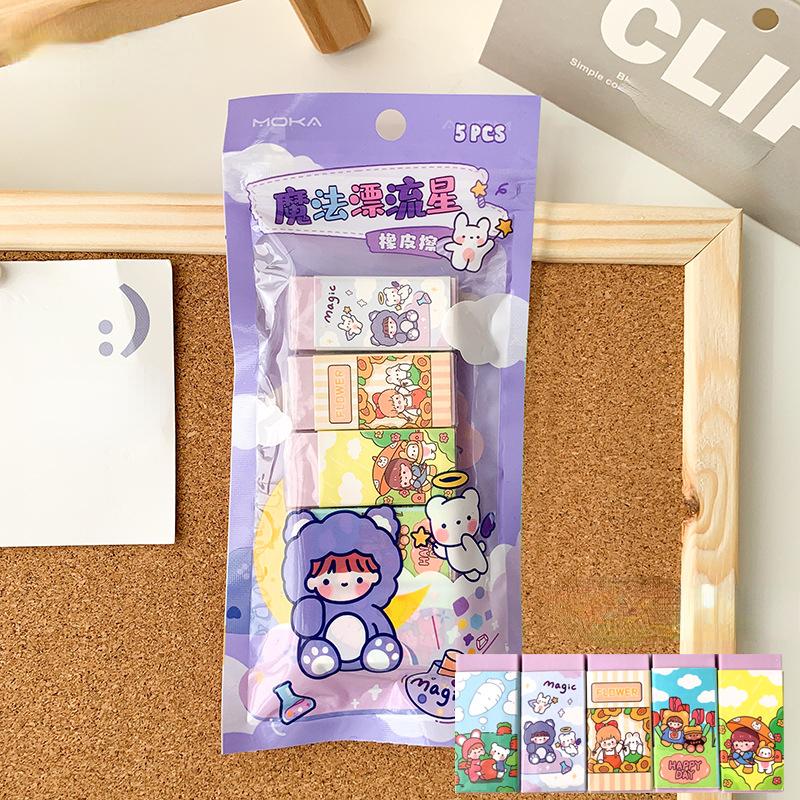 5 шт./компл., милый ластик, кавайный ластик с мультяшными животными, кроликом, персиковым ластиком, прекрасный канцелярский инструмент, ластик для карандашей, школьные принадлежности