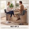 Bar Stools Modern PU Leather Adjustable Breakfast Bar Stools Backrest Set of 2 Grey