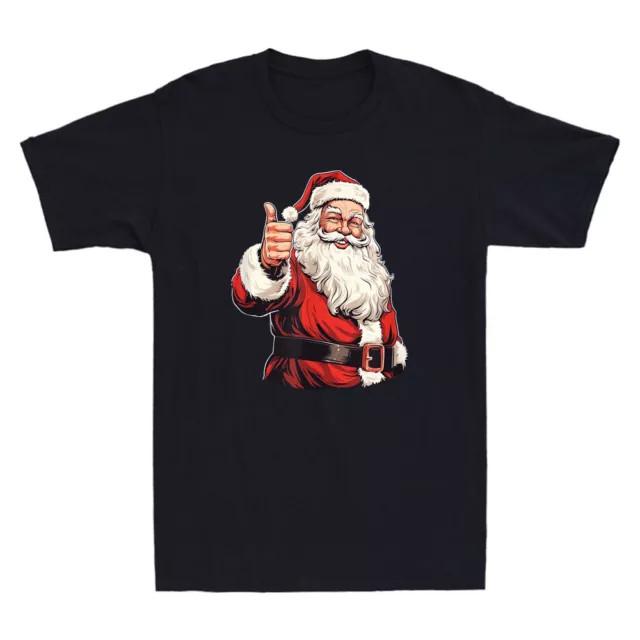 Thumbs Up Santa Claus For Perfect Christmas Eve Costume Funny Meme Cotton Tee