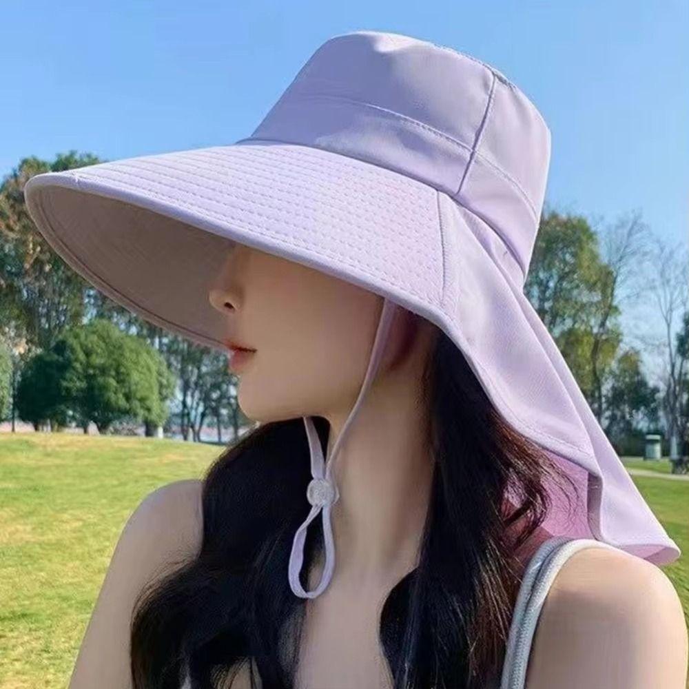 50+ UPF Sun Protection Hat Korean Style Women Bucket Hats Trendy Wide Brim Sun Hat  Safari Cap