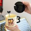 Креативная и интересная кружка Нэчжа с крышкой и ложкой, высокоценные бытовые чашки, милые керамические чашки, чашка для воды, подарочный набор в коробке