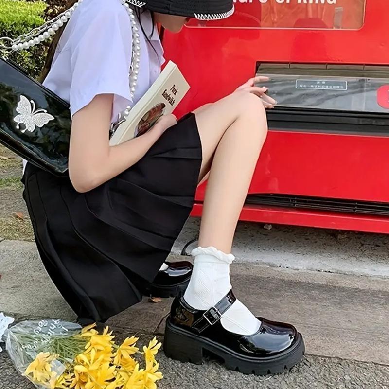 Туфли женские новые кожаные туфли Мэри Джейн, увеличивающие рост, узкие туфли на высоком каблуке и платформе, форменные туфли