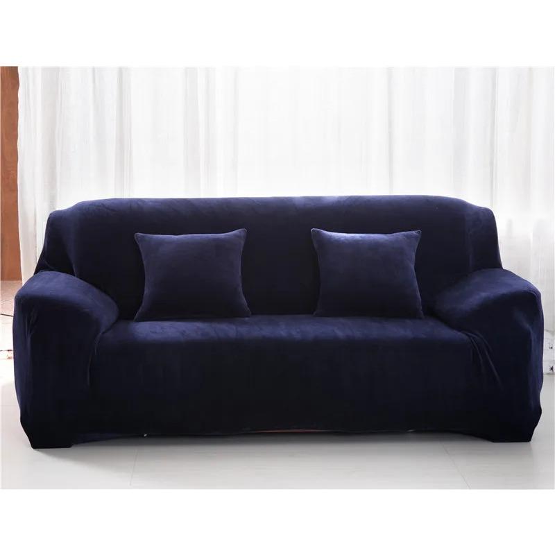 Thicken Plush Elastic Sofa Covers for Living Room Sectional Corner Furniture Slipcover Couch Cover 1/2/3/4 Seater Solid Color