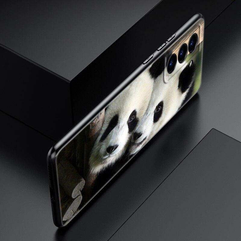 Чехол для телефона с китайским медведем и пандой для Samsung Galaxy S22 Pro S21 S20 Ultra FE S10 Lite 5G S10E S9 S8 Plus, мягкий черный чехол из ТПУ
