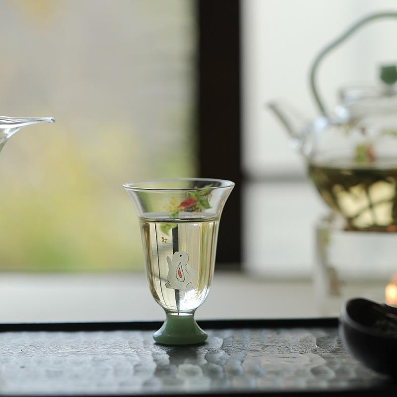Высокая чашка для чая с османтусом, ручная роспись, термостойкое стекло, китайская чашка Гунфу для чайной церемонии, дегустации, питья