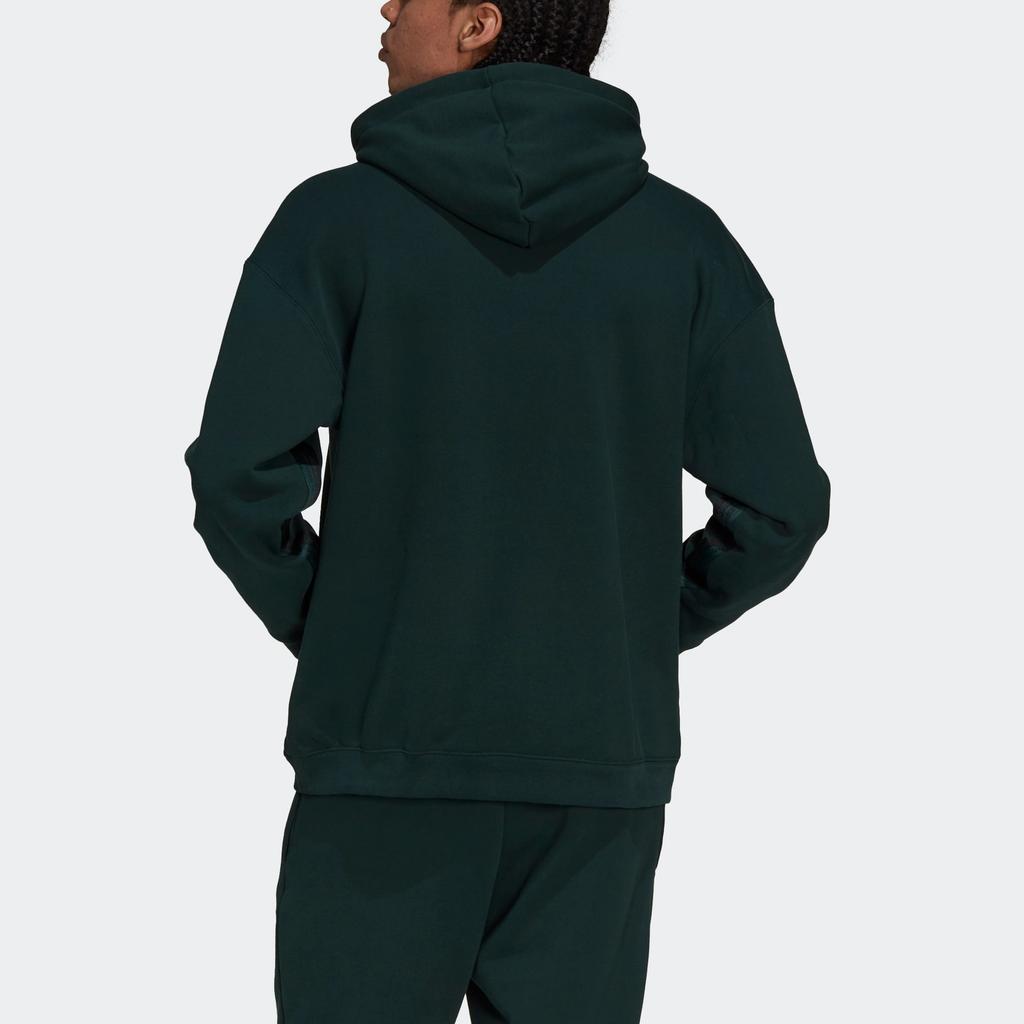 Adidas Originals R.Y.V. Logo Hoodie Solid Color Kangaroo Pocket Pullover Men Hoodies Green H11484