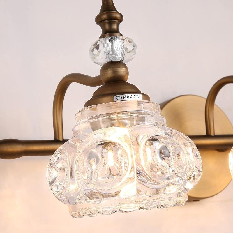 Зеркало для ванной комнаты, передний светильник, стеклянный абажур в американском стиле, ретро, ​​прикроватный настенный светильник, зеркальный светильник для ванной комнаты