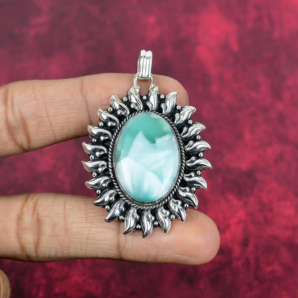 Подвеска с гемиморфитом, ювелирные изделия из цельного серебра 925 пробы с драгоценными камнями, подвеска ручной работы, на День благодарения