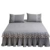 3pcs Bed Skirt Set with Ruffle Lace Anti Slip 1 8x2 0m Bed Cover Solid Mattress Dust Cover Pillowcase