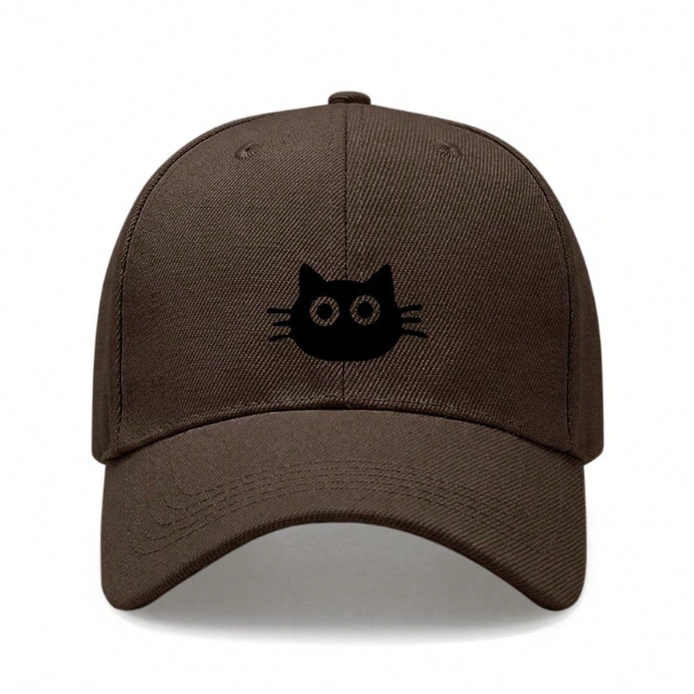 [Cute Cat Baseball Cap] Polyester Adjustable Breathable Casual Outdoor Sports Hat For Pet Lovers Gift, Unisex Snapback Cap