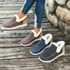 Ladies Shoes 2024 Hot Sale One Kick Women's Boots Winter Round Toe Plush Fleece for Warmth Solid Short Barrel Flat Snow Boots