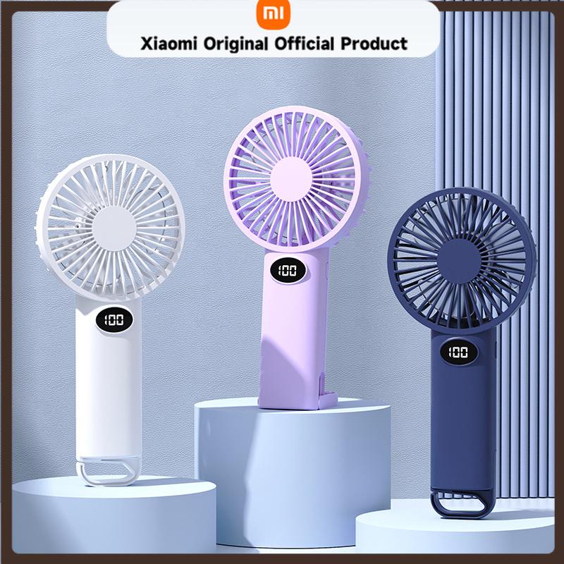 Xiaomi Портативный ручной маленький вентилятор с ЖК-дисплеем, 6-скоростной, ручной/вертикальный, многоцелевой