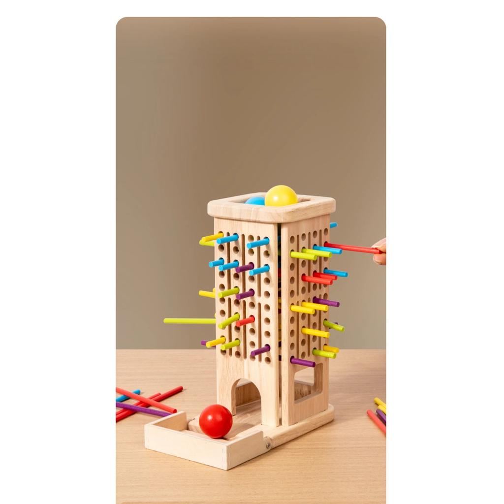 Новая игра 3в1 «Палочки и башня» Деревянная арифметика Раннее образование Игрушки Монтессори Тренировка мышления Интерактивная игрушка для родителей и детей