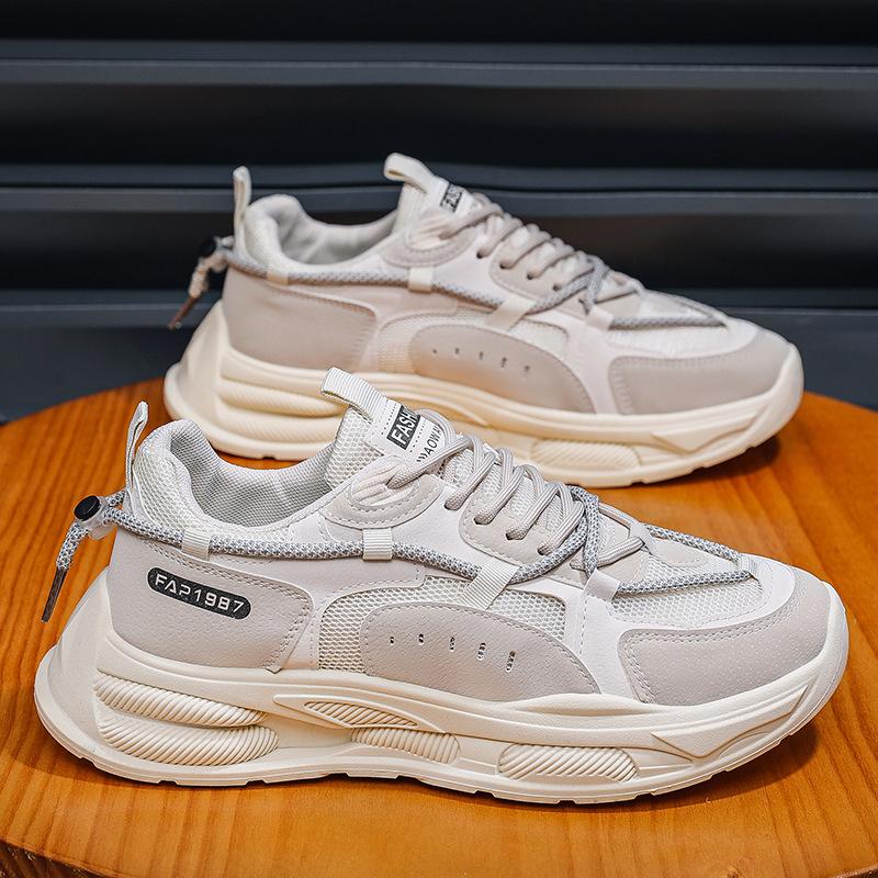 Летняя мужская обувь дышащая новая сетчатая спортивная обувь мужская трендовая универсальная увеличивающая рост обувь на платформе повседневная беговая обувь для папы