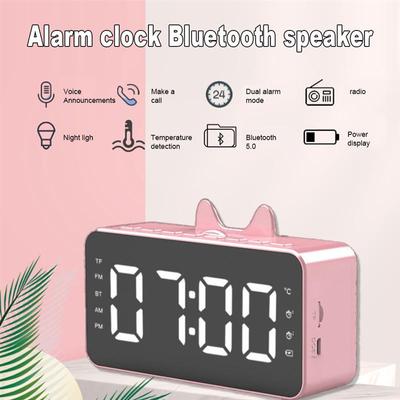 Q9 Smart Wireless Bluetooth Динамик Будильник с дисплеем времени Громкая связь Вызов FM-радио Подставка для телефона Монитор температуры