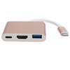 Адаптер USB C 3.1 3 в 1 Конвертер-хаб Док-станция Мультимедийный интерфейс высокой четкости 4K Розовое золото