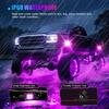 LED Rock Lights For UTV 4 Pods,RGB Rocklights With App & Remote Control, Underglow Rock Light Kit For ATV Golf Cart UTV RZR Trucks