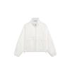 Li Ning Sports Trend Series Solid Color Stand Collar Long Sleeve Cardigan Jacket Women Jackets Off-White AJDT168-4