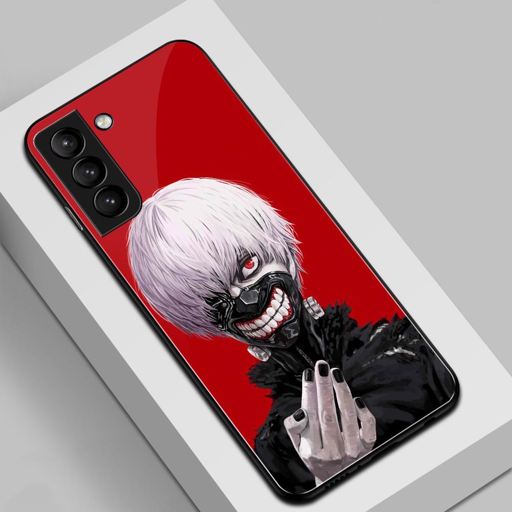Чехол для телефона Anime Tokyo Ghoul Kaneki Ken для S22 S21 Ultra S8 S9 S10 S10E Plus FE Note 8 9 10 20 из закаленного стекла с защитой от падения