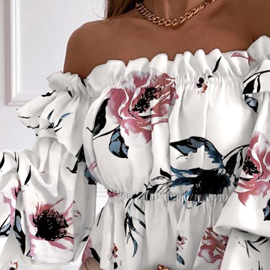 Многослойный топ с открытыми плечами, красочная плиссированная женская рубашка с расклешенными рукавами