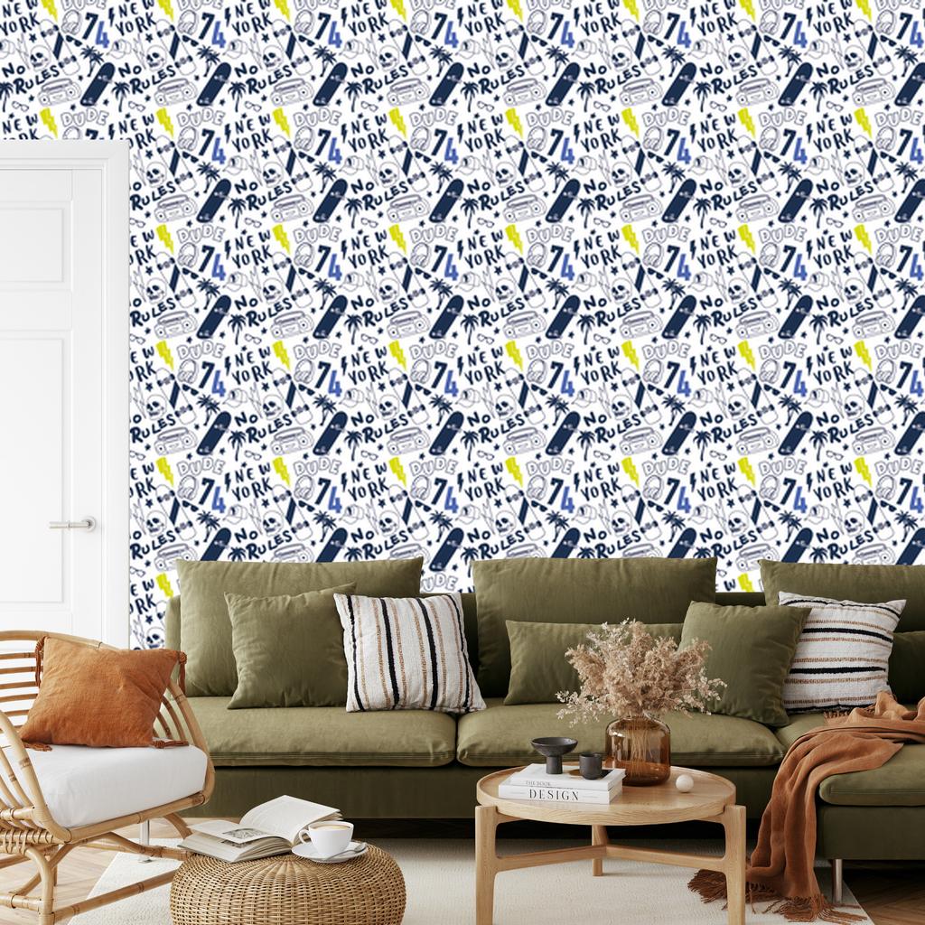 New York skater wallpaper for living room and bedroom 50x1000