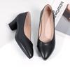 Рабочие женские сезонные однотонные черные туфли с заостренным носком на низком толстом каблуке из вискозы с заостренным носком на высоком каблуке рабочие профессиональные туфли