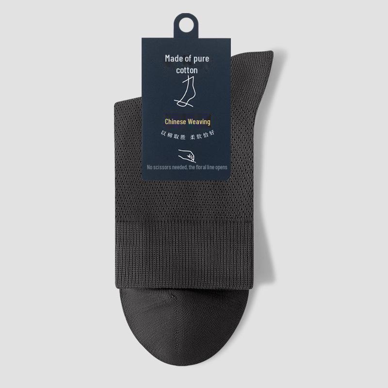 Мужские дышащие черные сетчатые хлопковые носки для всех сезонов