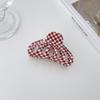 Red Eyecatching And White Plaid Hair Claws For Women Handmade Quality Pvc Stylish Accessories Hair