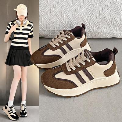 Платформенная подошва кроссовки папины кроссовки женские весна 2025 новый тренд внутренняя высота увеличение повседневная обувь модная маленькая женская обувь