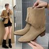 Frosted Suede Two-wear Pointed Sleeve Women's Boots, New Western Cowboy Boots, Long Knight Boots In Autumn and Winter 2025