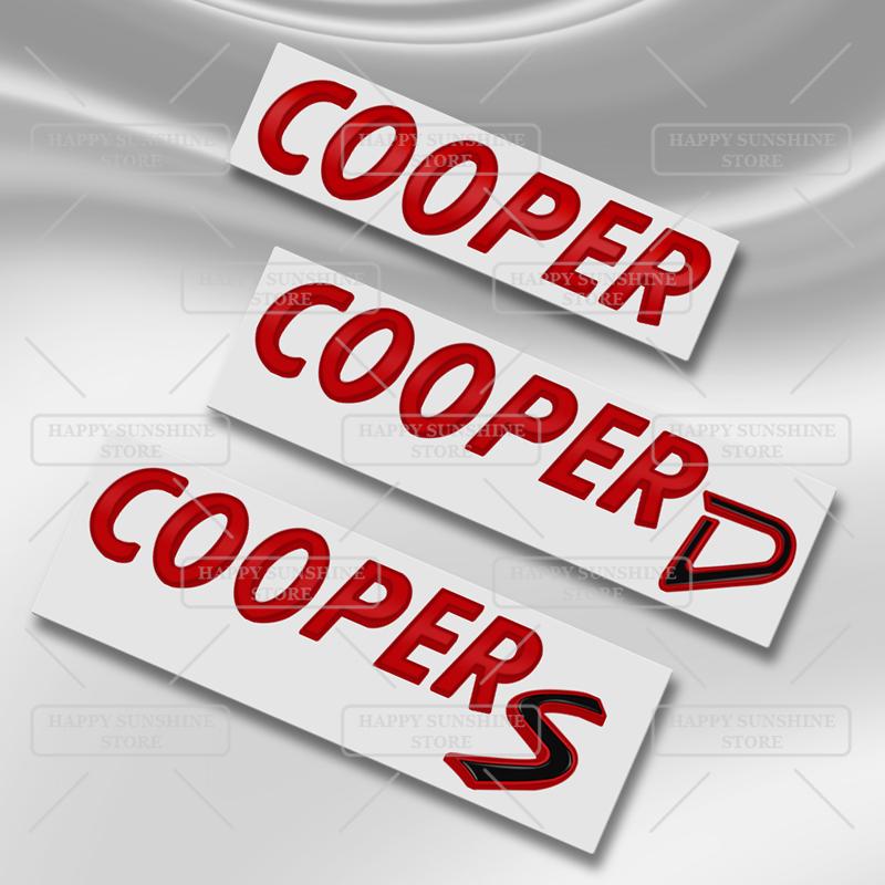 3D Металлическая Наклейка на Заднюю Дверь Багажника Cooper S D Эмблема Черными Буквами Аксессуар Декорации Кузова Автомобиля Для MINI T36 JCW