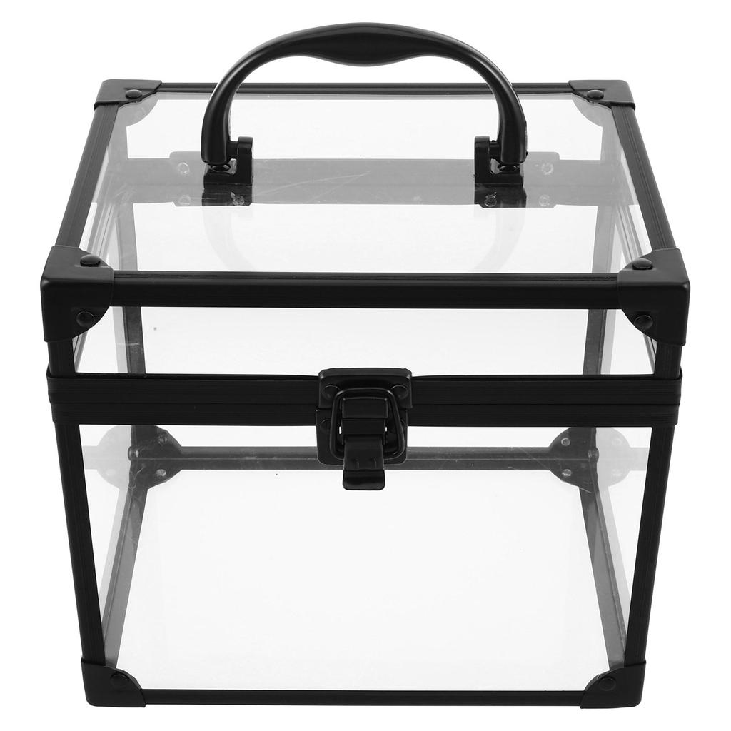 Виниловый ящик для хранения пластинок с ручкой для переноски Акриловый органайзер для альбомов для защиты от пыли и транспортировки в гостиной кабинете