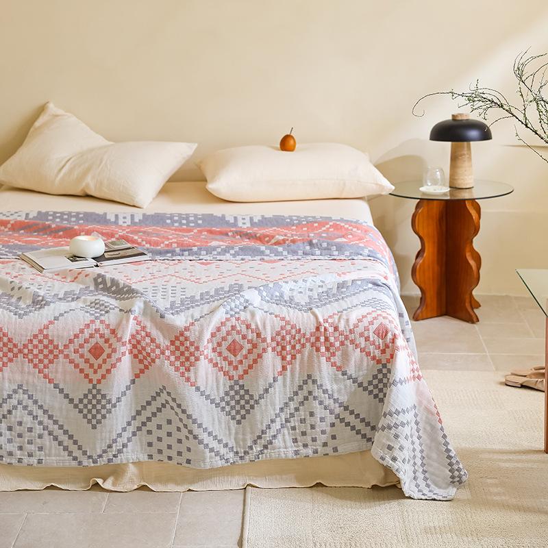 New Three-layer Gauze Towel Quilt, Double Air-conditioned Blanket, Sofa Towel, Four-season Lunch Break Blanket