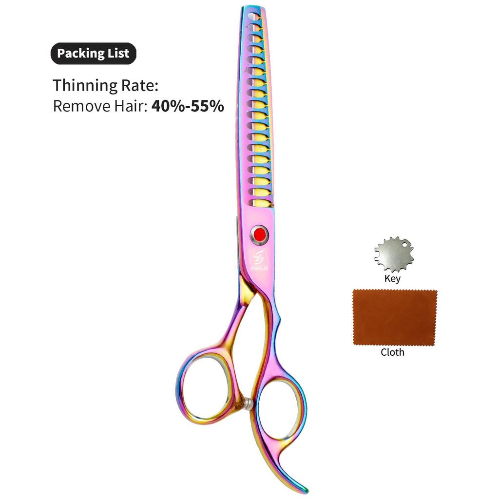 SANGELAR 7 Inch Pet Grooming Hair Scissors Thinning Scissors Professional Dog Teddy Animals Grooming Tools Pet Hairdressing Tools