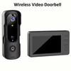 Wireless Video Doorbell Two Way Voice Video Intercom System Wireless Video Doorbell Camera with Monitor 120 Degree Viewing Angle M2 4.3" Screen