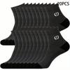 20 пар мужских носков средней длины Модные с надписью Подходят для повседневной носки на улице Защита от запаха Поглощающие пот Дышащие Повседневные носки