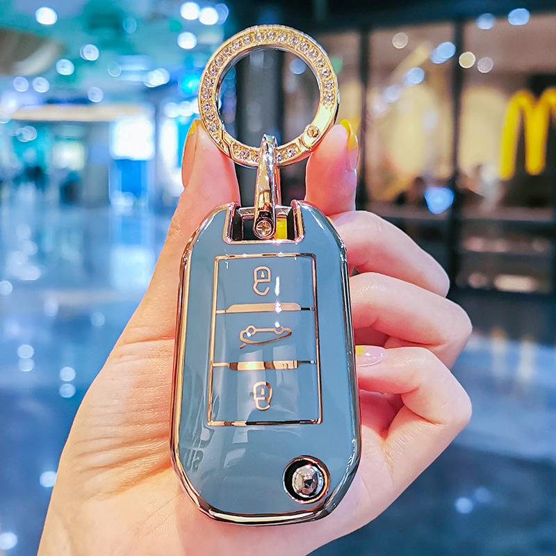 Styling Mouldings TPU Car Key Case Cover Protect Shell Bag For Peugeot 208 107 206 306 307 308 2008 3008 4008 5008 RCZ Citroen C