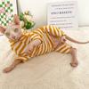Spring Autumn Winter Sphynx Cat Clothes Thicken Kittens Jumpsuit For Sphinx Cats Striped Hoodies Warm Costume DevonRex Shirt