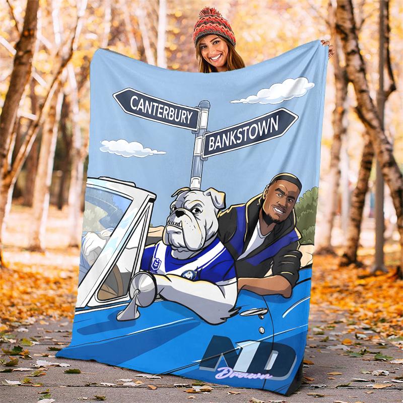 Western Bulldogs Flannel Blanket Soft All-Season Throw, Design for Camping, Car Travel, Hiking Sofa, Bed, Office Perfect Gift for Parties