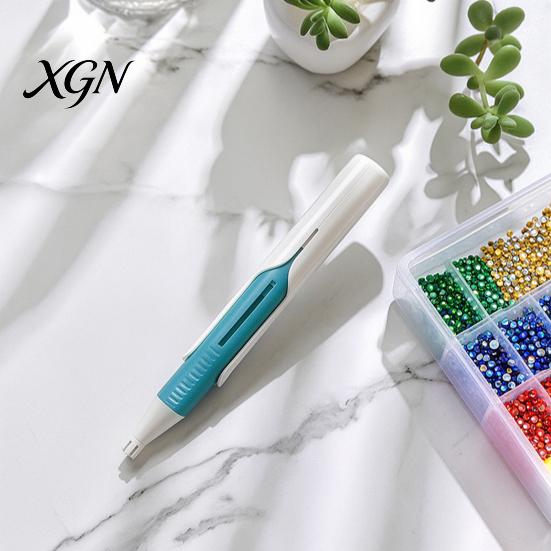Bead Picking Pen for Crafts Auto Dispenser Pen, Wax Free Faux Diamond Art Tool Picker Round Diamonds DIY Embroidery Accessories