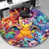 1 шт. Круглый ковер Pokemon Пикачу и друзья - Коврик под стул с аниме-дизайном, Подарок для офиса, Сезонное украшение